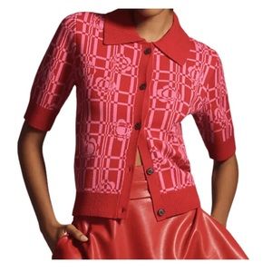 Anthropologie Maeve Collared Cropper Cardigan, XL